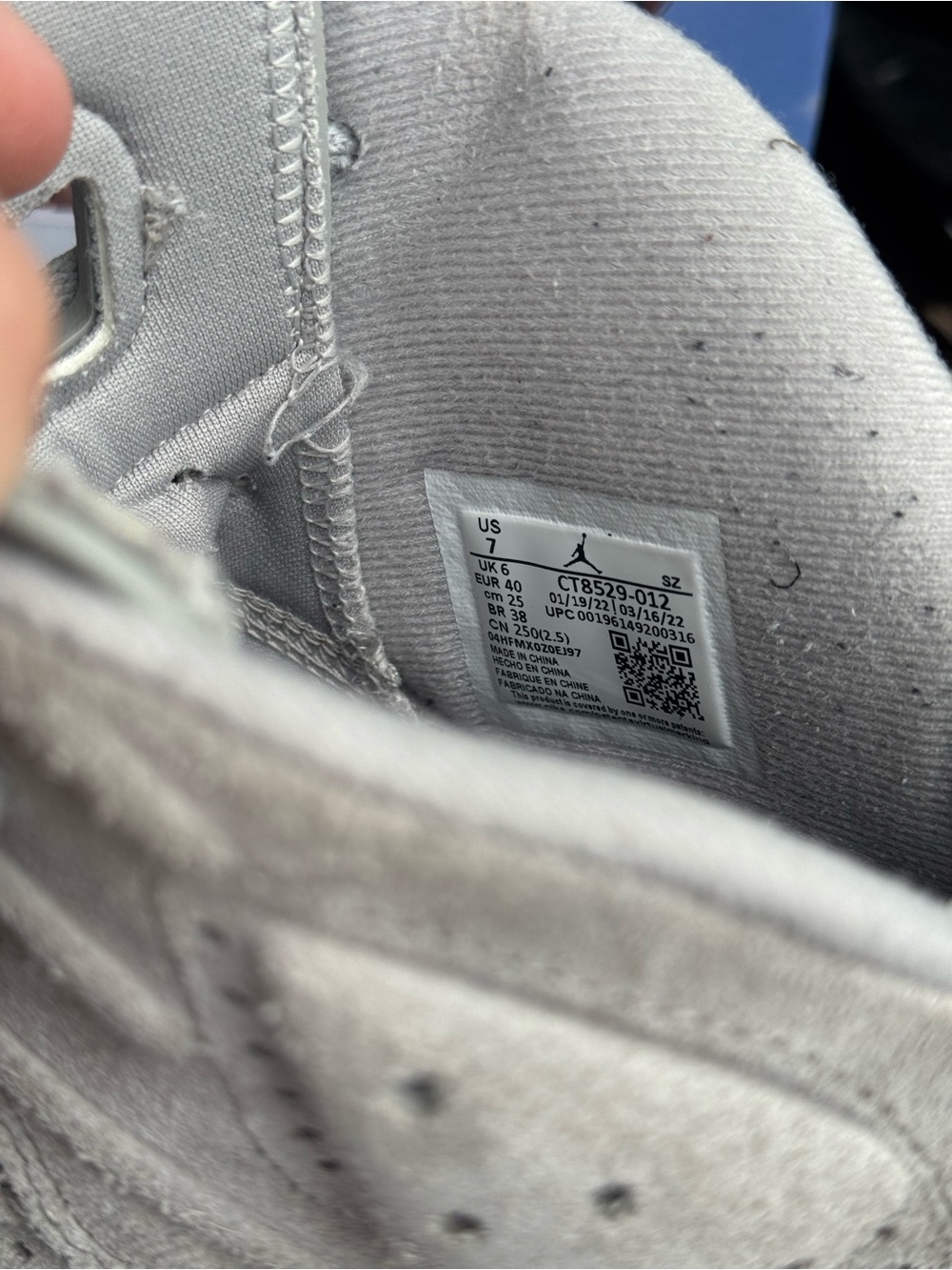 Air Jordan 6 Retro “Georgetown” Gray Suede Sneakers - Picture 5 of 6